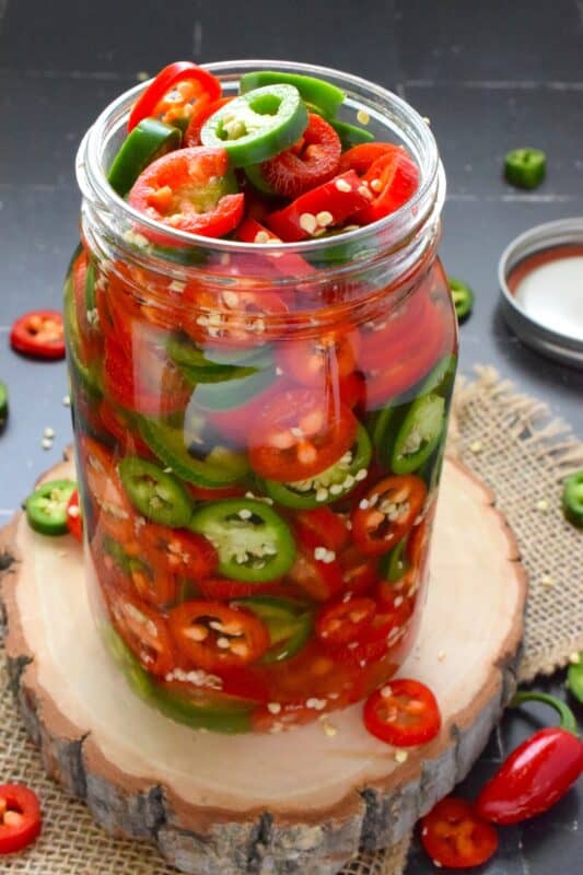 GREEN AND RED PICKLED JALAPENOS - SPECIAL