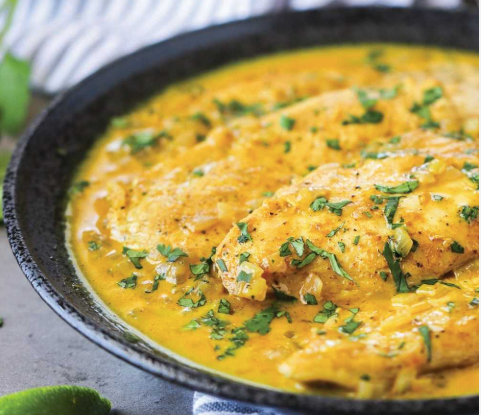 CHICKEN CUTLETS IN YELLOW CURRY