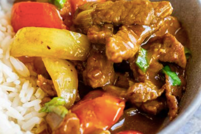 CURRED CHINESE BEEF WITH MIXED PEPPERS - 7" PAN - SPECIAL