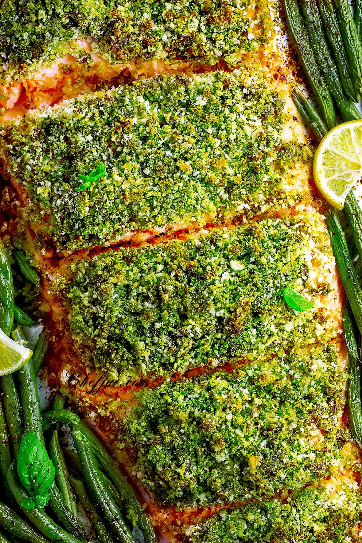 PESTO COVERED SALMON