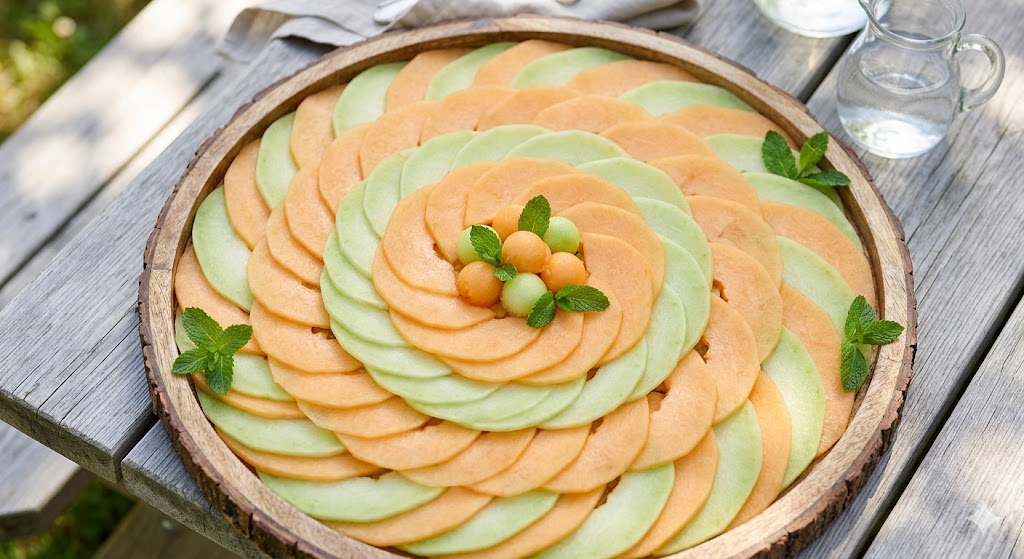 HONEYDEW & CANTALOUPE FRUIT PLATTER 12" PLATTER (6-8 PEOPLE)