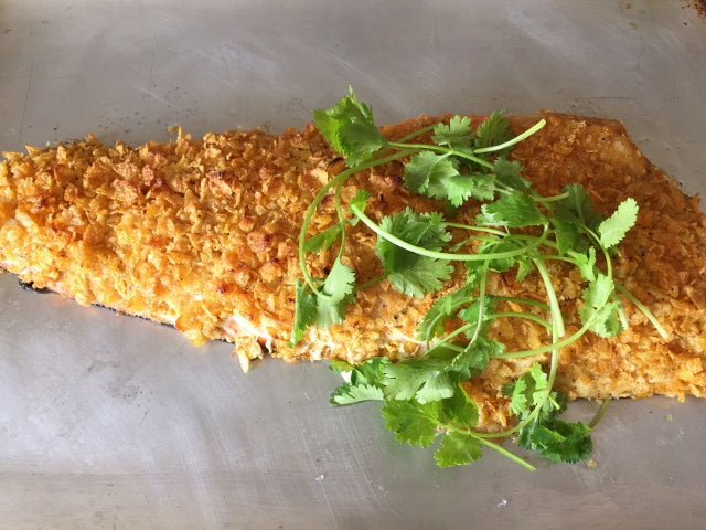 HONEY CORN FLAKE SALMON - 6OZ ( 2PCS)