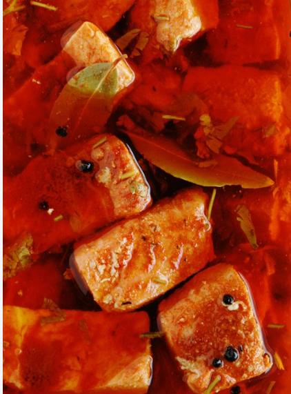 PICKLED SALMON CUBES 16oz
