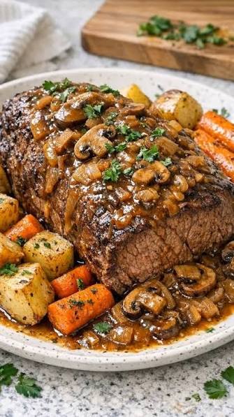 MINUTE ROAST WITH MUSHROOM AND WHITE WINE -1LB