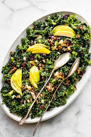 POACHED PEAR AND APPLE KALE SALAD
