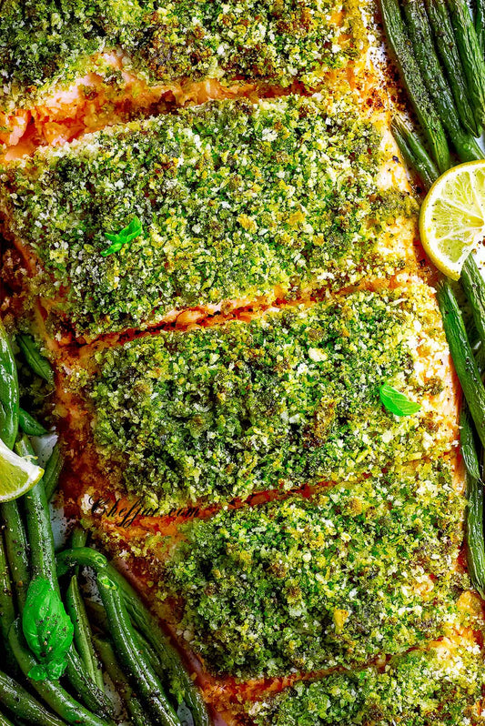 PESTO COVERED SALMON