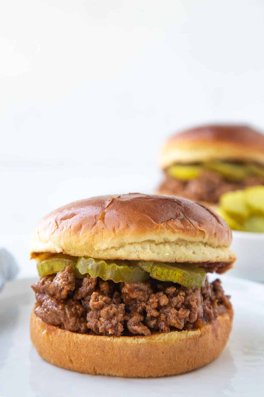 BEEF CHILI SLOPPY JOES ON BRIOCHE BUN - SIDE OF POTATOES
