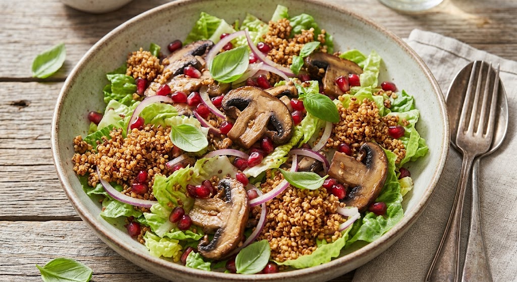 CRUNCHY ROMAIN LETTUCE PORTOBELLO SHROOM SALAD - 9X9 - RH