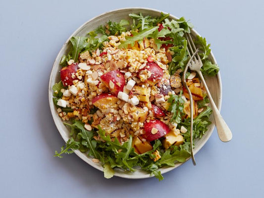 GRILLED PEACH AND CORN SALAD - 9X9