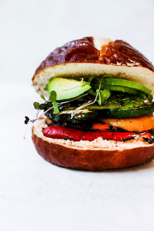 VEGGIE STACK SANDWICH - SIDE OF SALAD