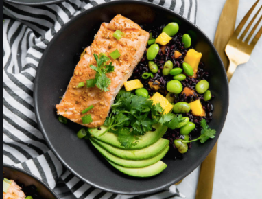 FORBIDDEN RICE SALMON BOWL
