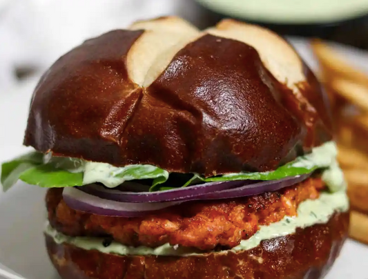THE SALMON BURGER - SIDE OF POTATOES