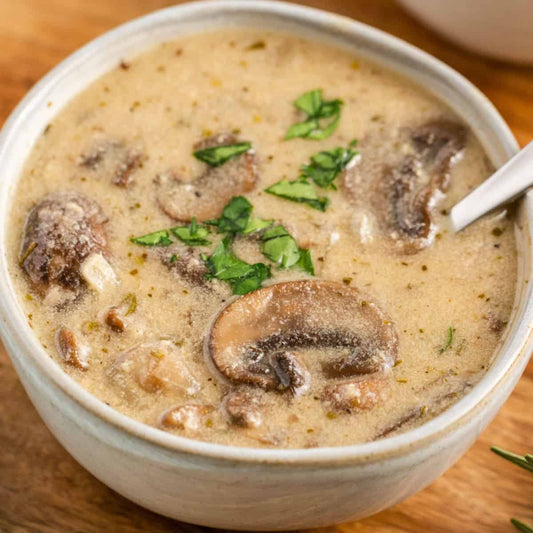 CREAM OF MUSHROOM SOUP.