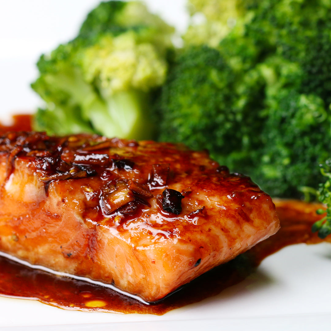 HONEY GINGER GLAZED SALMON - TWO 6 OZ PIECES
