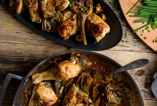 OLIVE ARTICHOKE CHICKEN LEG QUARTERS - 4 PCS